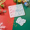  2Pcs 2 Style Christmas Snowman & Bell & Tree & Star Pendant Silicone Molds DIY-TA0005-91-5