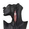 Handmade Glass Seed Beads Arrow Dangle Earrings EJEW-MZ00539-02-3
