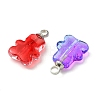 Transparent Spray Paint Glass Pendants PALLOY-JF05403-2