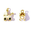 Brass Enamel Pendants KK-OY015-76G-1