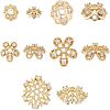 10Pcs 5 Style Brass Fancy Bead Caps KK-FH0002-46-1