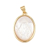 Natural White Shell Oval Pendants KK-F919-43B-G-2