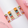 7Pcs Glass Seed Beads Stretch Bracelets for Women BJEW-MZ00280-1