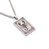 304 Stainless Steel Curb Chain Rectangle with Constellation Pendant Necklaces PW-WG0F5D0-22-1