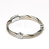 Trendy Women's 304 Stainless Steel Torque Bangles BJEW-N225-47-2