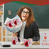 12Pcs Teachers' Day Apple Shaped Transparent Plastic Jewelry Gift Storage Boxes AJEW-OC0016-14-5