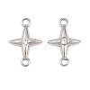 304 Stainless Steel Crystal Rhinestone Connector Charms STAS-P437-14B-P-1