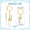 12Pcs Glass Wish Bottle Keychains AJEW-UN00050-3