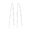 Rhodium Plated 925 Sterling Silver Ear Thread STER-P047-10P-2