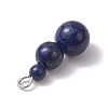 Natural Lapis Lazuli Round Beaded Pendants PALLOY-JF02867-12-4