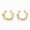 Brass Micro Pave Clear Cubic Zirconia Cuff Earrings X-KK-S356-153G-NF-3