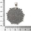 Tibetan Style Flower Alloy Pendant Cabochon Settings X-TIBEP-Q055-09AS-RS-3