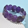 Natural Amethyst Beads Stretch Bracelets for Women Men BJEW-I323-02D-3