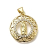 Brass Micro Pave Cubic Zirconia Pendants KK-C090-35G-06-1