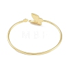 Brass Pave Shell Butterfly Open Cuff Bangle Making KK-U020-17G-3