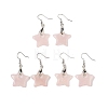 Natutal Rose Quartz  Dangle Earrings EJEW-F343-C08-1