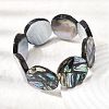 Natural Abalone Paua Shell Stretch Beaded Stretch Bracelets for Women BJEW-A151-01-5