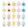 20Pcs 10 Styles Translucent Resin & Acrylic Pendants RESI-TA0002-50-9