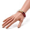 Curved Tube Beads Stretch Bracelet for Girl Women BJEW-JB06941-03-3