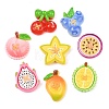 Opaque Resin Imitation Fruit Button Cabochons RE-CBA0A66-01-1