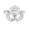 Brass Micro Pave Cubic Zirconia Adjustable Ring Components KK-CBAC351-02P-1