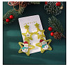 Star with Snowman Iron Acrylic Dangle Stud Earrings FS-WGF30DA-01-1