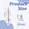 20Pcs Zinc Alloy Spikes Screwback Studs FIND-GF0008-53A-2