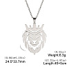 304 Stainless Steel Laser Cut Lion with Crown Pendant Necklaces FS-WGA74DF-01-1