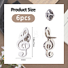 6Pcs Musical Note 304 Stainless Steel Lapel Pin Backs for Backpack Clothes JEWB-FH0003-12P-2