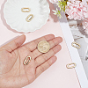 6Pcs Brass Micro Pave Clear Cubic Zirconia Spring Gate Rings ZIRC-DR0001-07-3