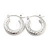 Texture Ring 304 Stainless Steel Hoop Earrings for Women EJEW-C067-05P-1