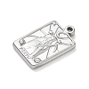 304 Stainless Steel Micro Pave Clear Cubic Zirconia Pendants SA-CBA50C9-03P-2