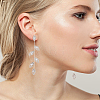 5 Pairs 5 Styles Crystal Rhinestone Leaf Dangle Stud Earrings EJEW-AN0003-54-6