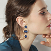 4 Pairs 4 Colors Oval & Teardrop & Rectangle Rhinestone Dangle Stud Earrings EJEW-AN0003-05-6
