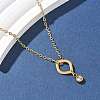 304 Stainless Steel Crystal Rhinestone Geometric Pendant Cable Chain Necklaces NJEW-Z073-01G-01-2