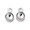 Flat Round Brass Rhinestone Pendant Settings KK-P340-05P-1
