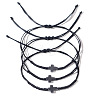 3Pcs Synthetic Stone Cross Braided Cord Adjustable Bracelet Sets CC2534-2-1