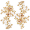 3D Flower Polyester Embroidery Sew on Appliques PATC-WH0012-33C-1