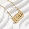 304 Stainless Steel Angel Number 11:11 Pendant Necklaces NJEW-NH0002-01G-06-1