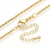 2mm Brass Rope Chain Necklaces for Men Women NJEW-G160-20G-2