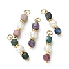 Natural Mixed Stone & Cultured Freshwater Pearl Pendants PALLOY-JF05304-2