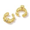 Brass Micro Pave Clear Cubic Zirconia Cuff Earrings for Women EJEW-I305-01G-2