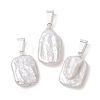 Natural Baroque Keshi Pearl Pendants PALLOY-JF05467-1