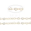 Brass Flat Heart Link Chains CHC-M023-05G-2