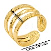 Minimalist 304 Stainless Steel Wide Band Cuff Open Rings for Women AU6478-2-1