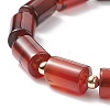 Natural Gemstone Column Beaded Stretch Bracelet BJEW-JB08658-6