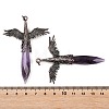 Natural Amethyst Faceted Pointed Bullet Shaped Big Pendants G-T145-01R-06-4