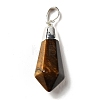 Natural Tiger Eye Pointed Pendants G-P474-02S-06-2