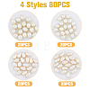 80Pcs 4 Styles Acrylic Imitation Pearl Pendants FIND-FH0007-08-3