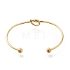 304 Stainless Steel Knot Cuff Bangles for Women BJEW-M233-04G-3
